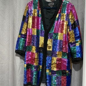 Multi-Colored Sequin Jacket-Plus Size 3x